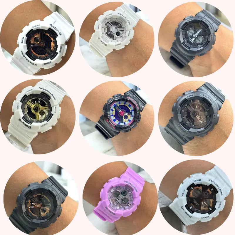 RELOJ BABY G - BLANCO CON AZUL Y ROJO