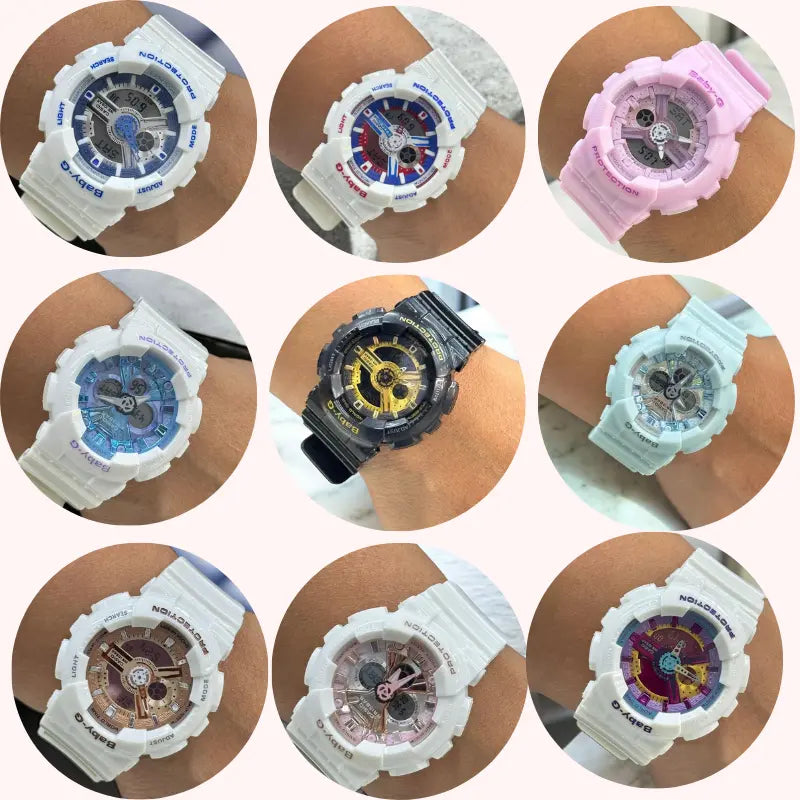 RELOJ BABY G - BLANCO CON AZUL Y ROJO