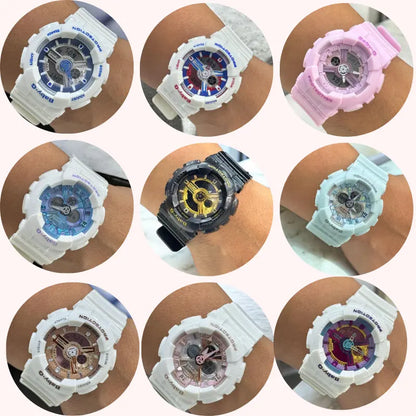 RELOJ BABY G - BLANCO CON AZUL Y ROJO