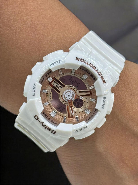RELOJ BABY G - BLANCO CON BEIGE