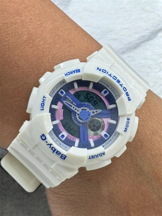 RELOJ BABY G - BLANCO CON MORADO