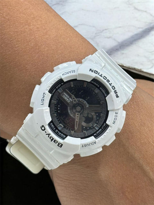 RELOJ BABY G - BLANCO CON NEGRO