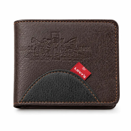 Billetera Levi's - Cafe con Negro curvo bajo